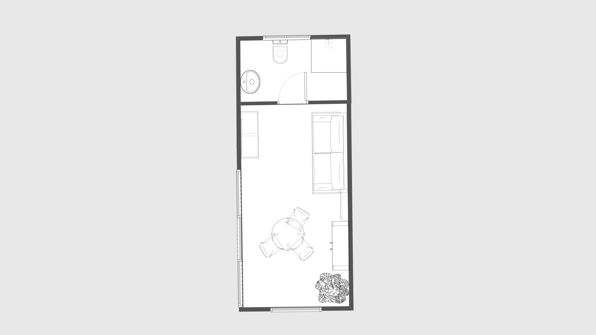 Plan du studio de jardin en 700 x 290cm