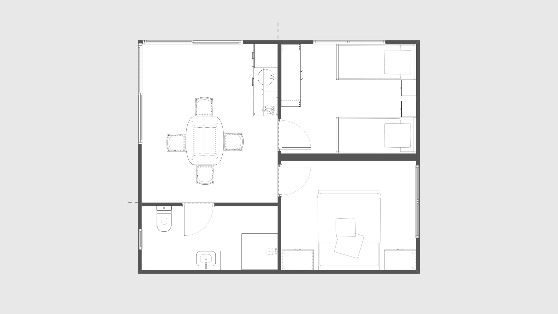 plan de studio de jardin avec deux containers